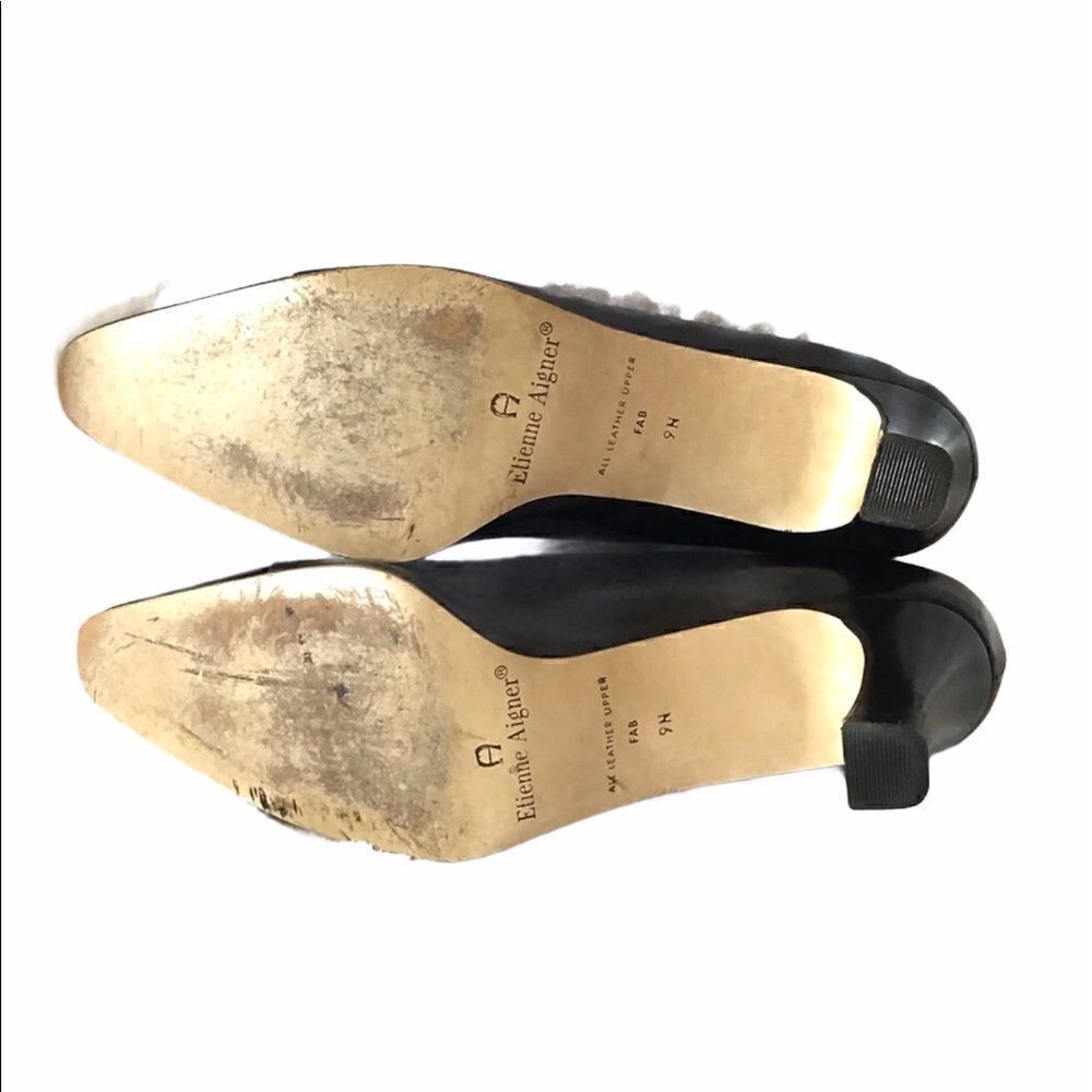 Etienne Aigner Leather Cap Toe Pumps - Picture 7 of 8